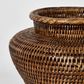 Paume Rattan Flower Urn Small Antique Brown