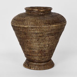 Paume Rattan Flower Urn Large Antique Brown