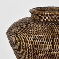 Paume Rattan Flower Urn Large Antique Brown