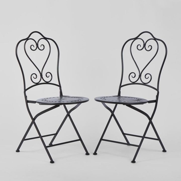 Annabel Folding Dining Chair Black -Outdoor
