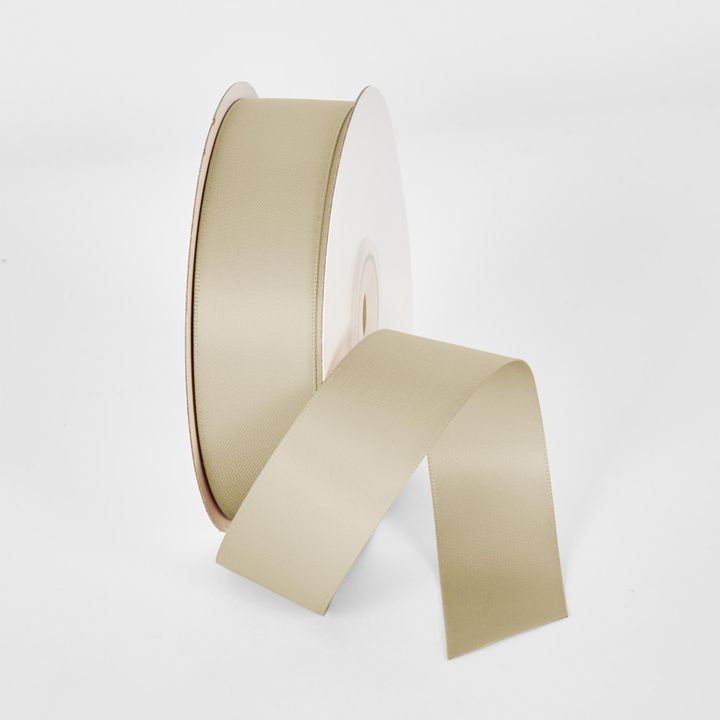 Beige 25mm Double Sided Satin Ribbon 25 Yards - P815