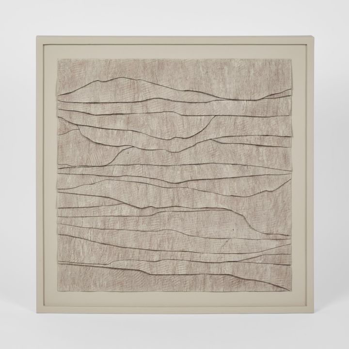 LADRAR Bark Wall Art Square Ecru