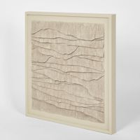 LADRAR Bark Wall Art Square Ecru