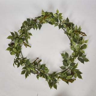 6ft Green Ficus Fittonia Berry Garland
