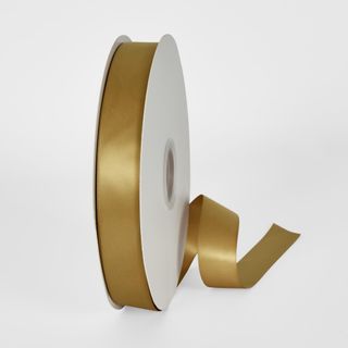 Old Gold Double Sided Satin Ribbon 25mm 100yards - P690