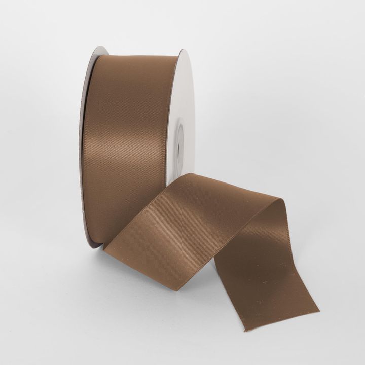 Peacan Brown 22.86m -38mm Double Sided Satin Ribbon  P779