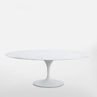 Aurora Oval Dining Table Marble White 200cm