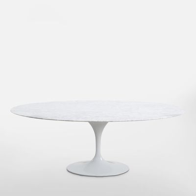 Aurora Oval Dining Table Marble White 200cm