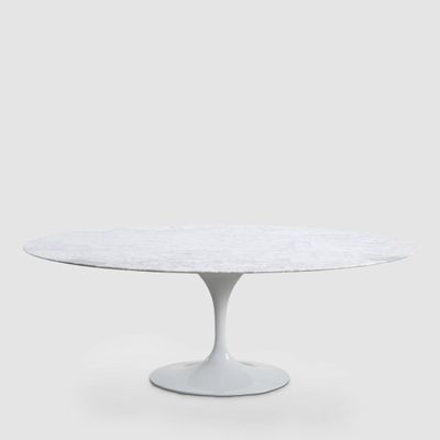 Aurora Oval Dining Table Marble White 200cm