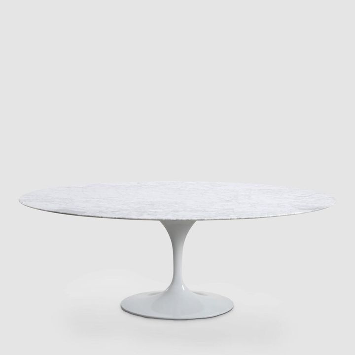 Aurora Oval Dining Table Marble White 200cm