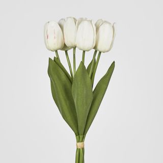 Soft Touch Tulip Bunch White