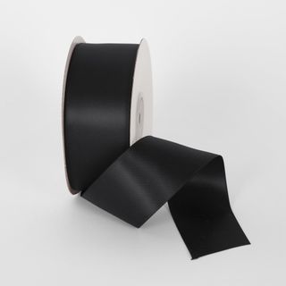 Black 22.86m -38mm Double Sided Satin Ribbon  P123