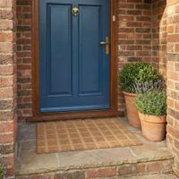 Tiles Coir Doormat with Vinyl Backing Small 45x75