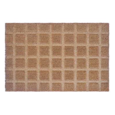 Tiles Coir Doormat with Vinyl Backing Small 45x75