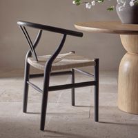 Arc Wishbone Dining Chair Black/Natural