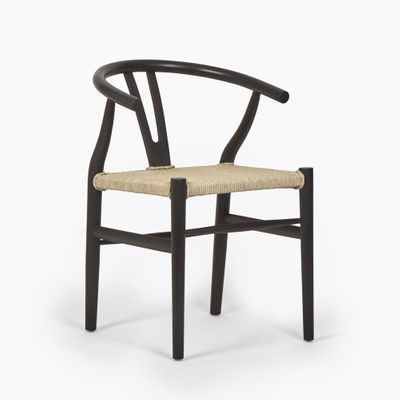 Arc Wishbone Dining Chair Black/Natural