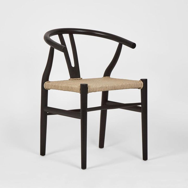 Arc Wishbone Dining Chair Black/Natural