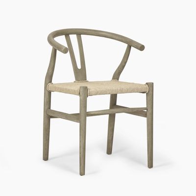 Arc Wishbone Dining Chair Grey/Natural