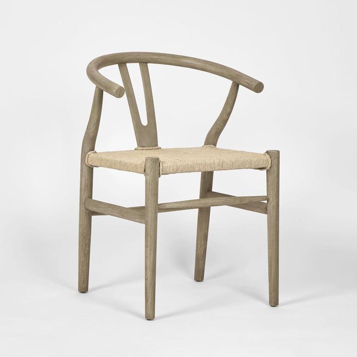 Arc Wishbone Dining Chair Grey/Natural