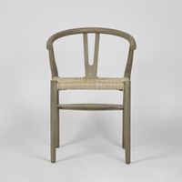 Arc Wishbone Dining Chair Grey/Natural