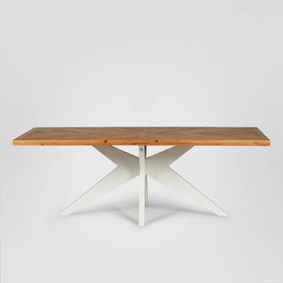 Mudgee 220 cm  Dining Table Timber Top White Leg