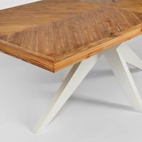 Mudgee 220 cm  Dining Table Timber Top White Leg