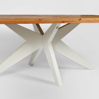 Mudgee 220 cm  Dining Table Timber Top White Leg