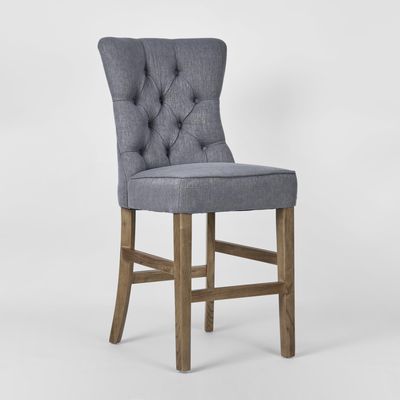 Storm Grey Counter Chair with Buttons