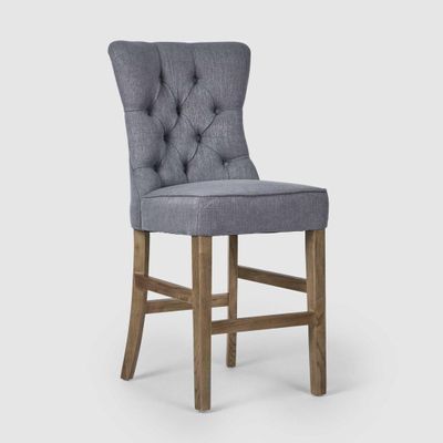 Storm Grey Counter Chair with Buttons
