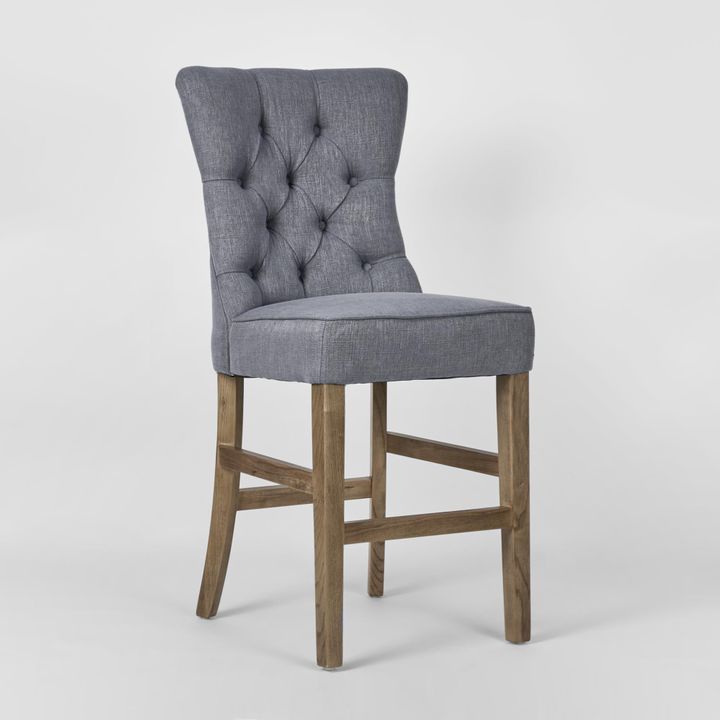 Storm Grey Counter Chair with Buttons