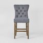 Storm Grey Counter Chair with Buttons