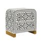 Adina Bone Inlay Bedside Table Grey/White