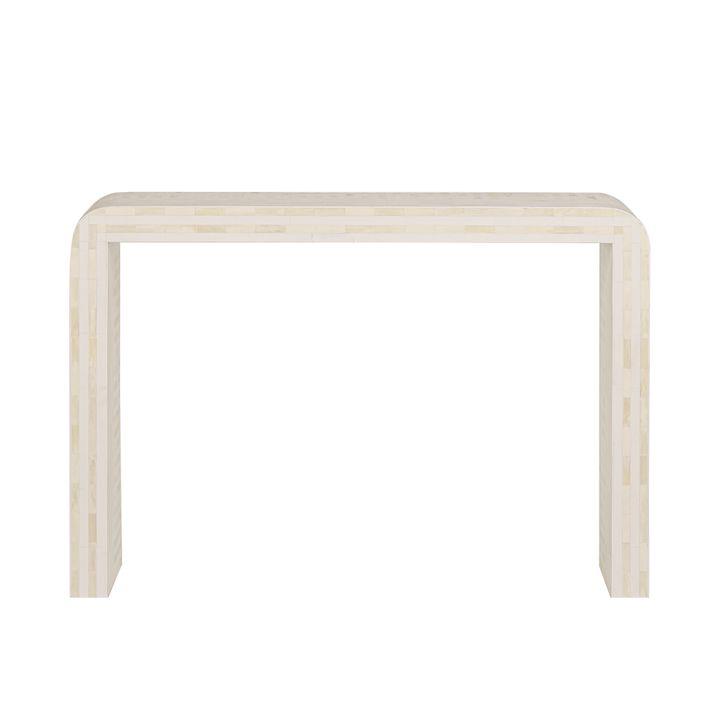 Adina Bone Inlay Console Table Ivory/White