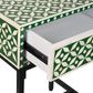 Stella Bone Inlay Bedside Table Green/White