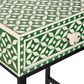 Stella Bone Inlay Bedside Table Green/White