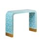 Adina Bone Inlay Console Table Aqua/White