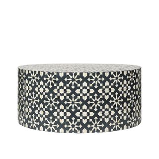 Adina Bone Inlay Round Coffee Table Grey/White