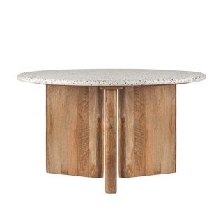 Bonnie Terrazzo Dining Table White/Natural Base