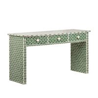 Stella Bone Inlay Console Table Green/White