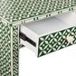 Stella Bone Inlay Console Table Green/White