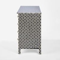 Stella Bone Inlay Chest of 5 Drawers Black/White