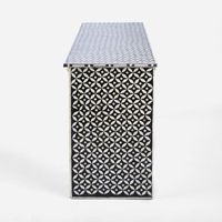 Stella Bone Inlay Chest of 5 Drawers Black/White