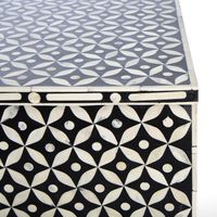 Stella Bone Inlay Chest of 5 Drawers Black/White