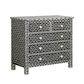 Stella Bone Inlay Chest of 5 Drawers Black/White