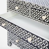 Stella Bone Inlay Chest of 5 Drawers Black/White