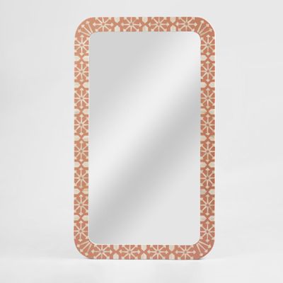 Adina Bone Inlay Mirror Peach/White