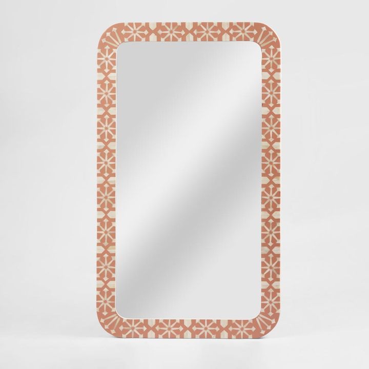 Adina Bone Inlay Mirror Peach/White