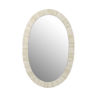 Amora Oval Bone Inlay White Mirror 50 x 76