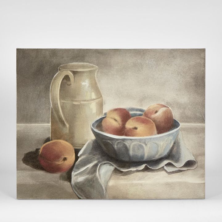 Milk Jug w Peaches Paint