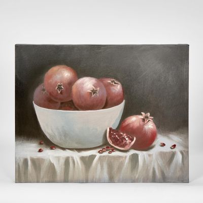 Bowl Pomegranites Painting Wall Art